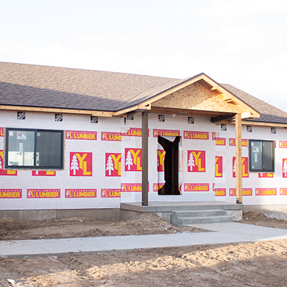 custom new family home under construction