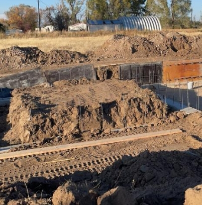 excavation in preparation for a new home foundation