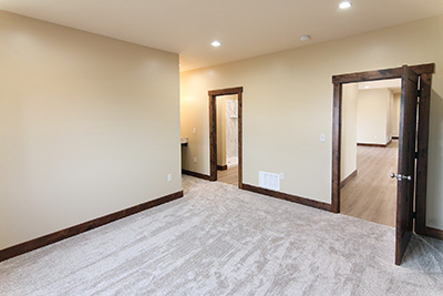 Custom home with designated master bedroom suite