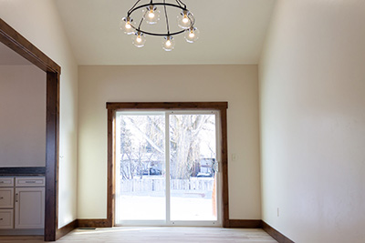 Custom home kitchen with granite countertops and soft-close cabinetry